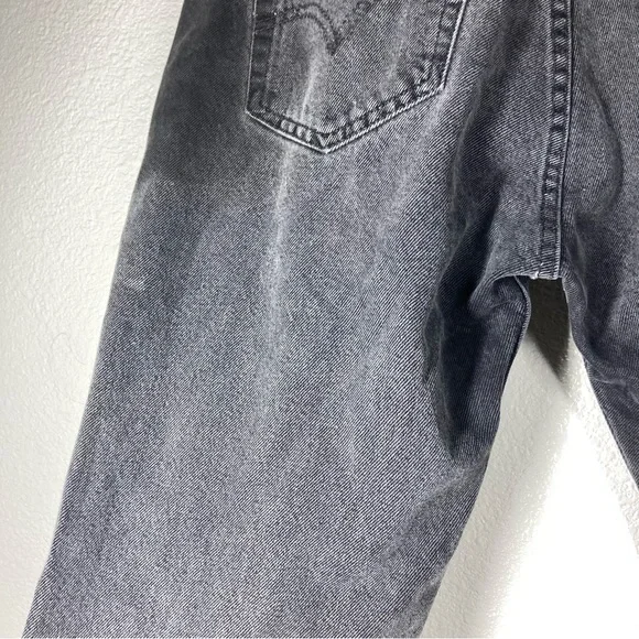 Levi's 501 Washed Baggy Black Distressed Cutt Of Hem 32 High Rise Button Fly - Picture 16 of 16